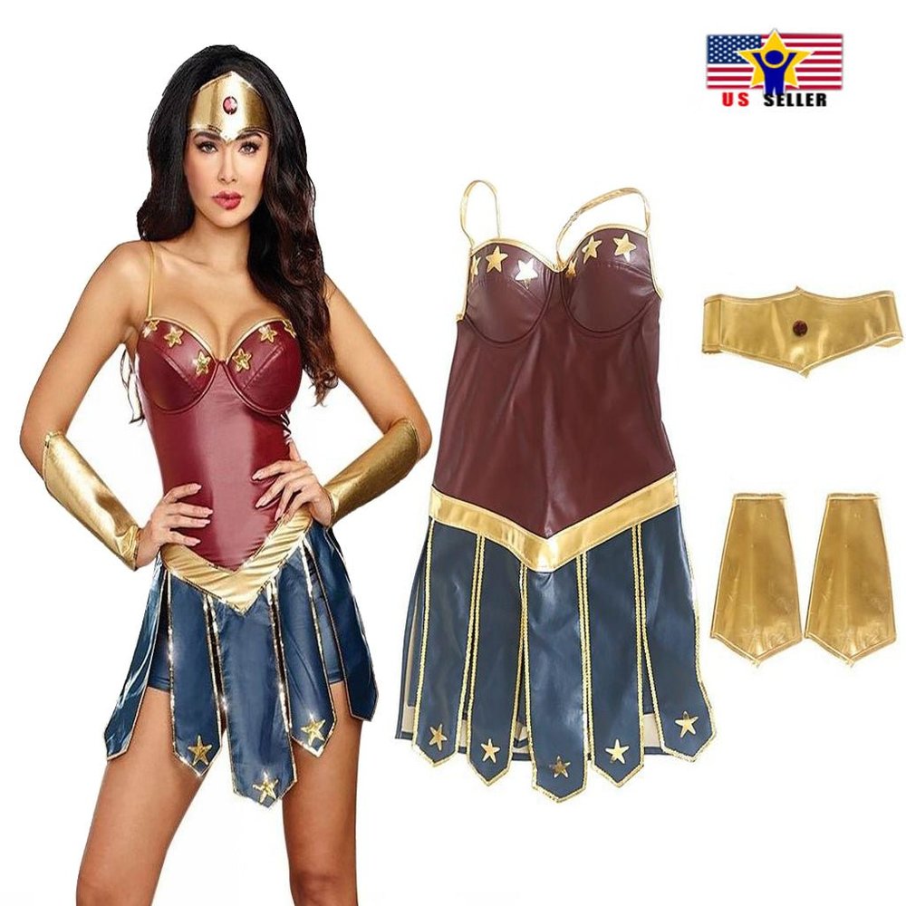 Woman Sexy Cosplay Costumes Adult Justice League Super Hero Halloween - Medium
